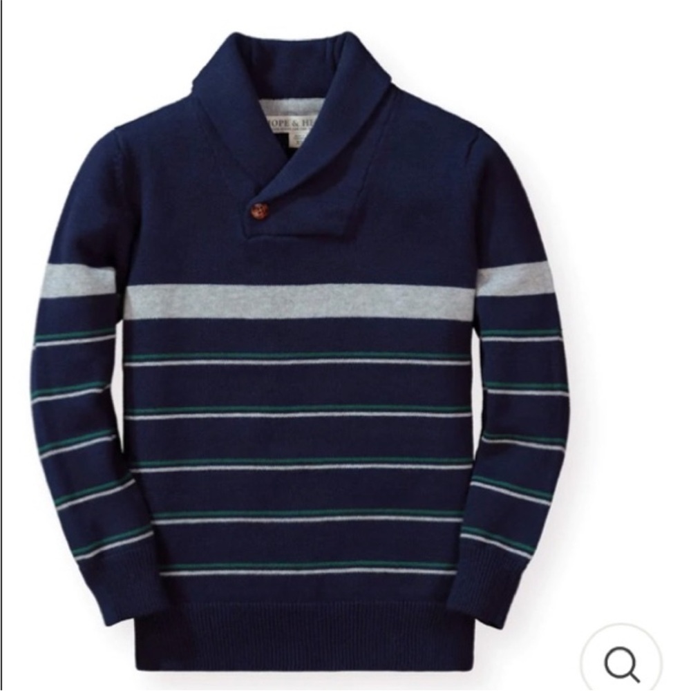 Hope and Henry Boys Shawl Collar Sweater